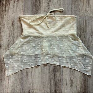 Vintage Cream Lace Strapless Peplum Top – Edikted, Size Small